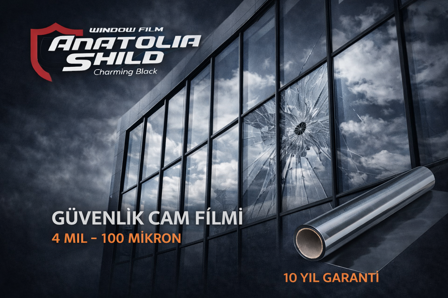 Güvenlik Cam Filmi 4 Mil (100 Mikron) – 10 Yıl Garantili